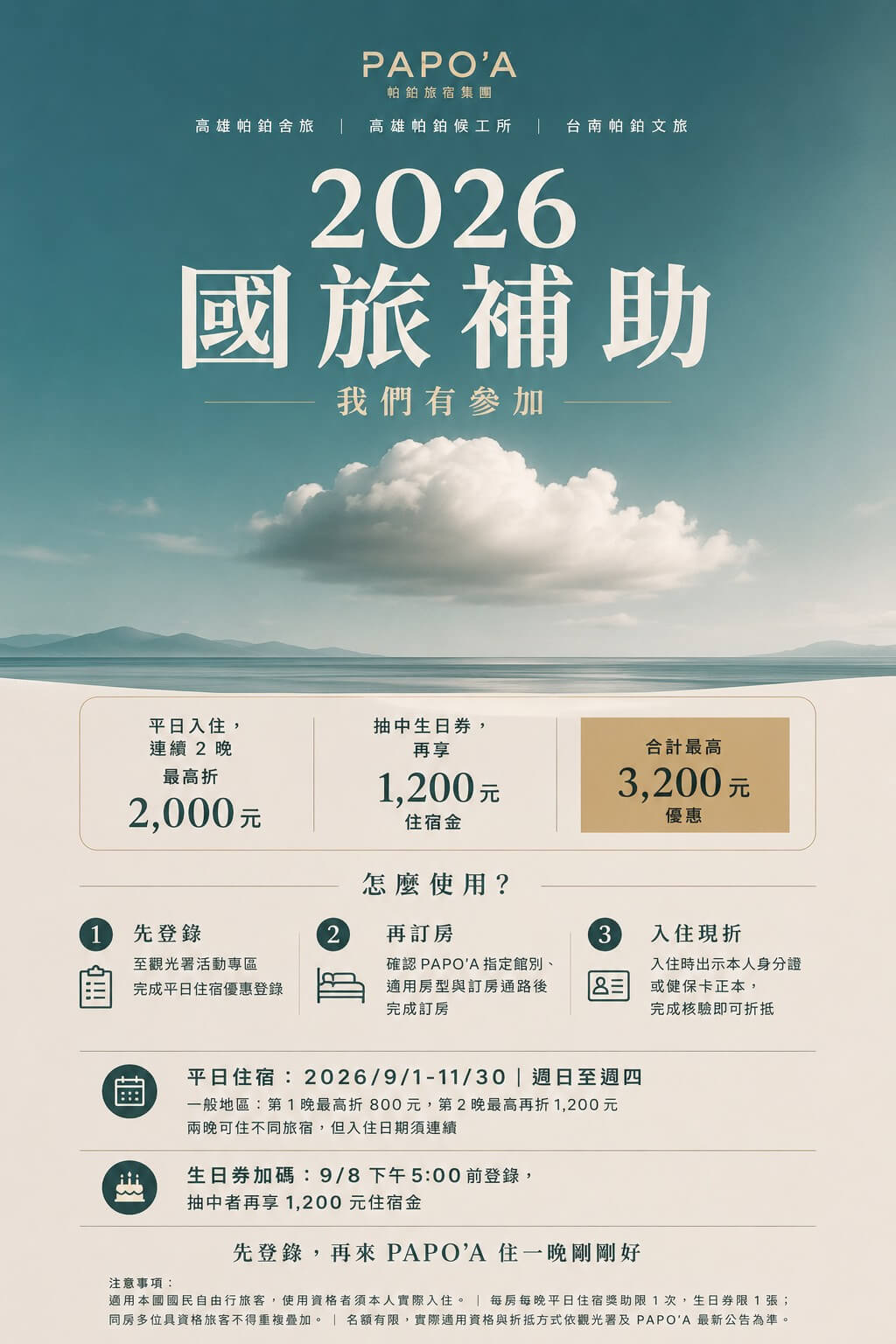 2026 平日國旅優惠活動資訊